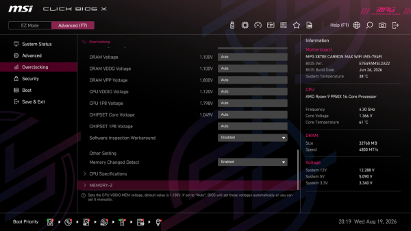 Обзор материнской платы MSI MPG X870E Carbon Max WiFi на чипсете AMD X870E Обзор материнской платы MSI MPG X870E Carbon Max WiFi на чипсете AMD X870E