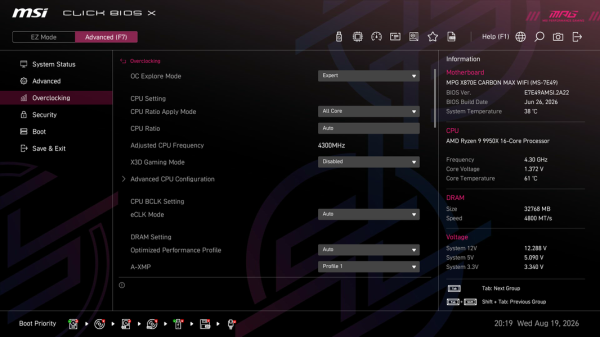 Обзор материнской платы MSI MPG X870E Carbon Max WiFi на чипсете AMD X870E Обзор материнской платы MSI MPG X870E Carbon Max WiFi на чипсете AMD X870E