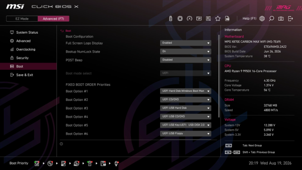 Обзор материнской платы MSI MPG X870E Carbon Max WiFi на чипсете AMD X870E Обзор материнской платы MSI MPG X870E Carbon Max WiFi на чипсете AMD X870E