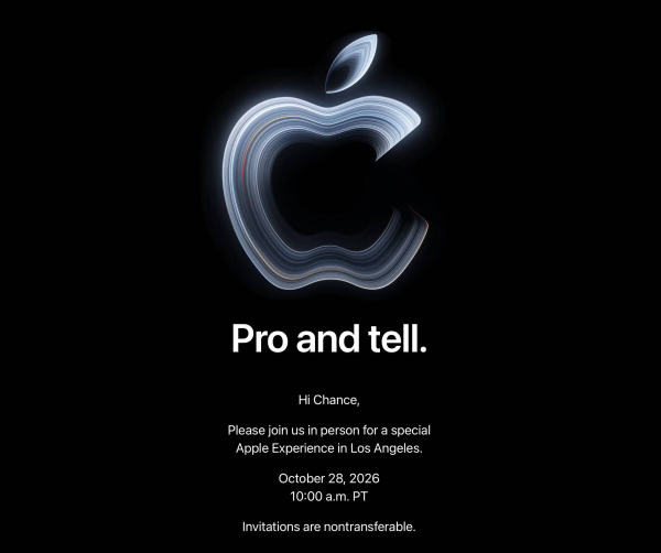 Apple назначила на 28 октября показ новинок под лозунгом «Pro and tell»
